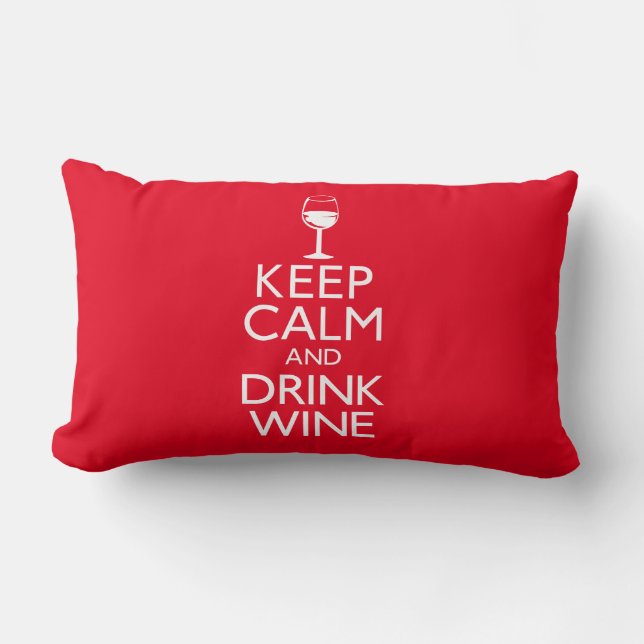 Coussin Rectangle Maintenez vin calme et de boissons (Recto)
