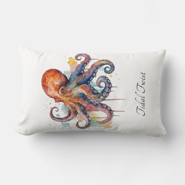 Coussin Rectangle Maison de plage personnalisée de la pieuvre Bienve (Recto)