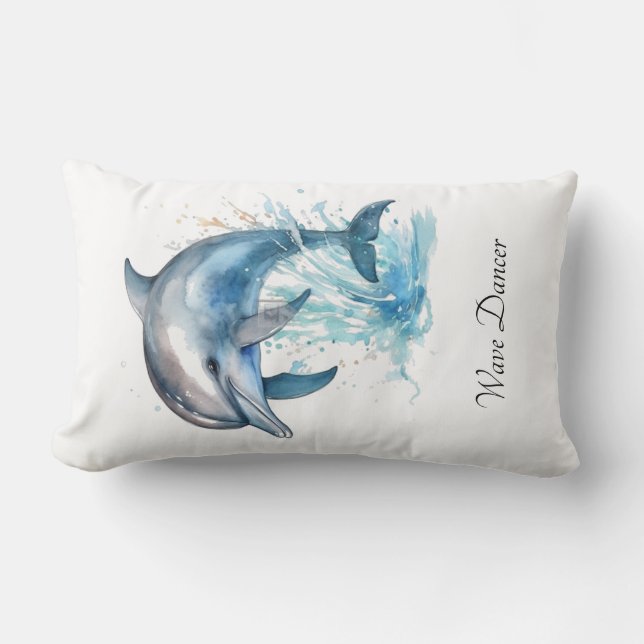 Coussin Rectangle Maison de plage personnalisée pour dauphins Bienve (Recto)