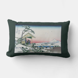 Coussin Rectangle Maison de thé Koishikawa vue sur le mont Fuji de H