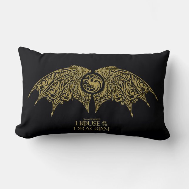 Coussin Rectangle MAISON DU DRAGON | Cimier Targaryen ailé (Recto)