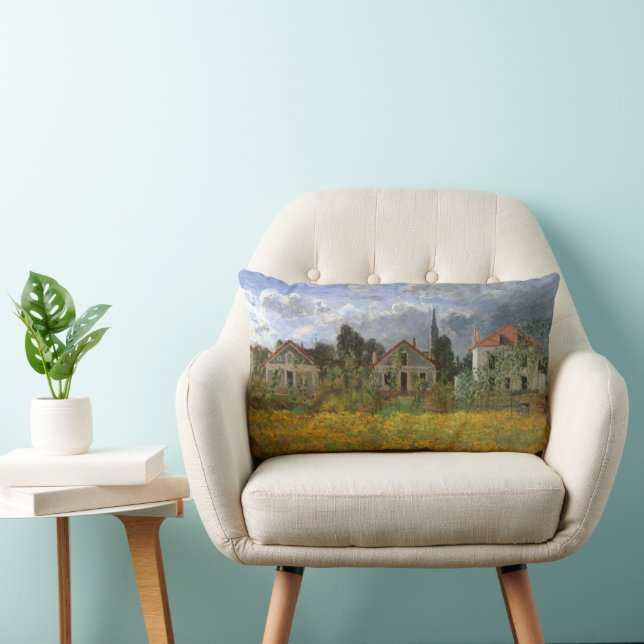 Coussin Rectangle Maisons à Argenteuil par Claude Monet, Art ancien (Chaise)