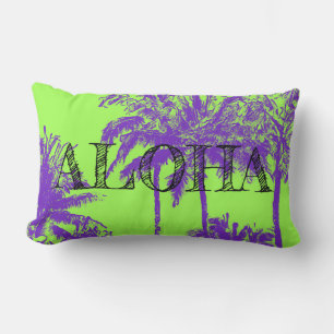 Coussin Rectangle Makena Beach Hawaiian Sketchy Palms Reversible