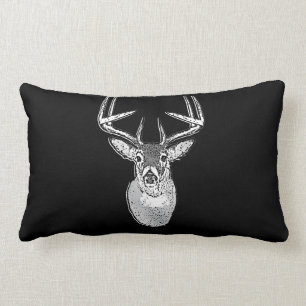 Coussin Rectangle Mâle sur les cerfs communs noirs audacieux de