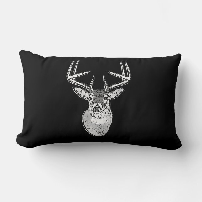 Coussin Rectangle Mâle sur les cerfs communs noirs audacieux de (Recto)