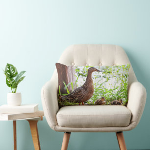 Coussin Rectangle Mallard et Ducklings par Shirley Taylor