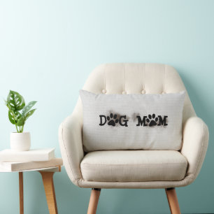 Coussin Rectangle MAMAN CHIEN Empreintes de pattes avec de la terre