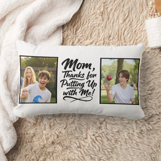 Coussin Rectangle Maman drôle merci de supporter 2 Photo (Couverture)