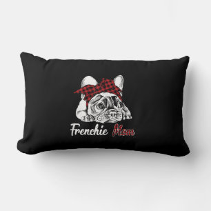 Coussin Rectangle maman frenchie bulldog français avec plaid rouge