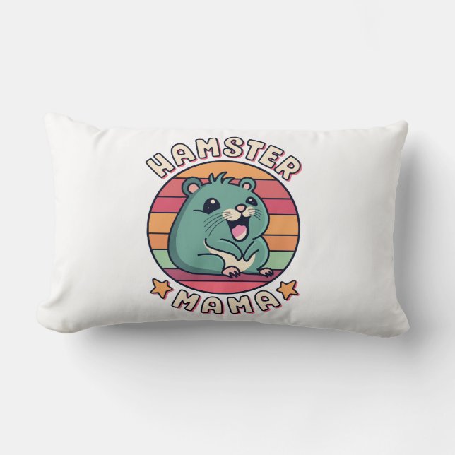 Coussin Rectangle Maman Hamster Mignon Kawaii Rongeur Mère (Recto)