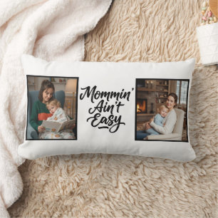 Coussin Rectangle Maman n'est pas facile Pinceau Script Deux 2 Photo