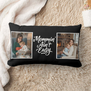 Coussin Rectangle Maman n'est pas facile Pinceau Script Deux 2 Photo