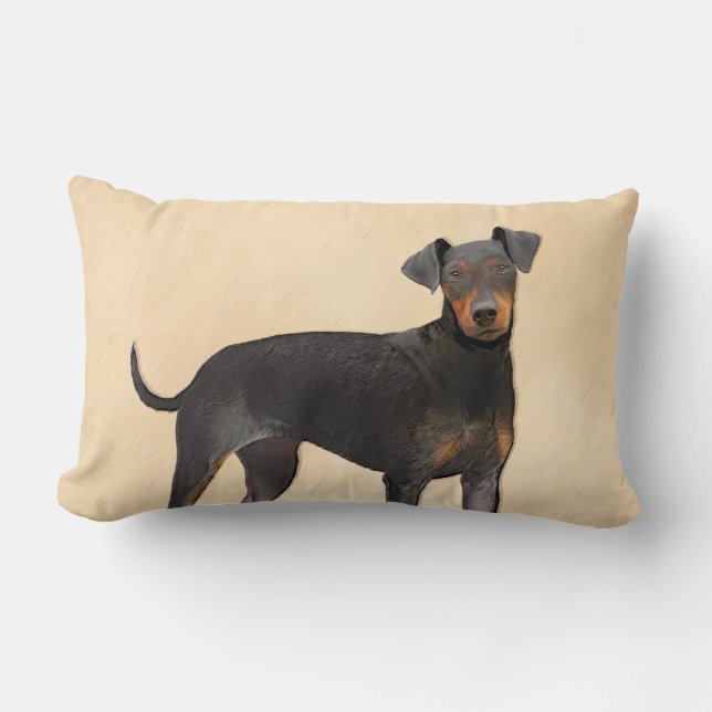 Coussin Rectangle Manchester Terrier Peinture Art animal original (Recto)