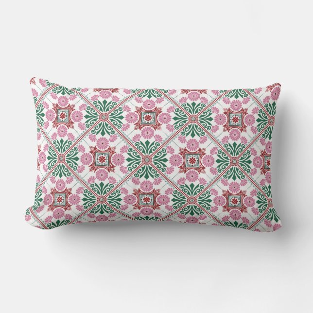 Coussin Rectangle Mandala/Carrelage marocain coloré (Recto)