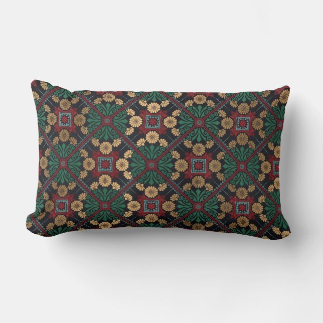 Coussin Rectangle Mandala/Carrelage marocain coloré (Recto)