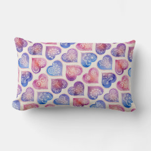 Coussin Rectangle Mandala Hearts Motif