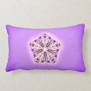 Coussin Rectangle Mandala pourpre de ruban d'étoile de lavande et de