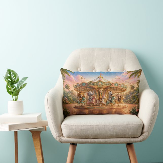 Coussin Rectangle Manège merveilleux de la jungle magique (Chaise)