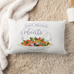Coussin Rectangle Mangez plus de plantes frais motivation salade let