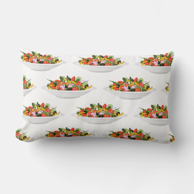 Coussin Rectangle Mangez plus de plantes frais motivation salade let (Recto)