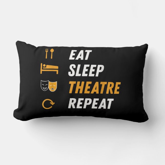 Coussin Rectangle Mangez Théâtre de sommeil Répétition - Drôle Graph (Recto)