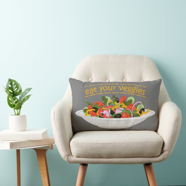 Coussin Rectangle Mangez vos Légumes Citer salade fraîche mélange bo (Chaise)