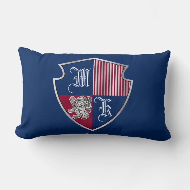 Coussin Rectangle Manteau de bouclier de lion d'argent d'emblème de (Recto)