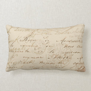 Coussin Rectangle Manuscrit et timbres