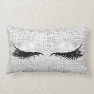 Coussin Rectangle Maquillage fascinant Lashes1 de paillette de noir
