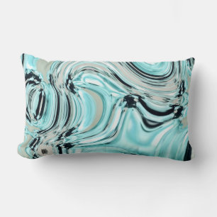Coussin Rectangle marbre chic tourbillons menthe océan mer mer aqua