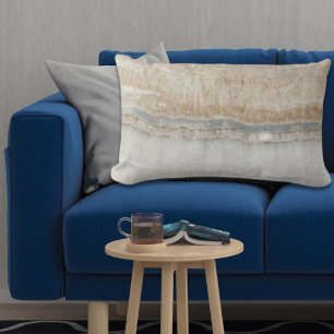 Coussin Rectangle marbre gris clair et blanc minimaliste, moderne et