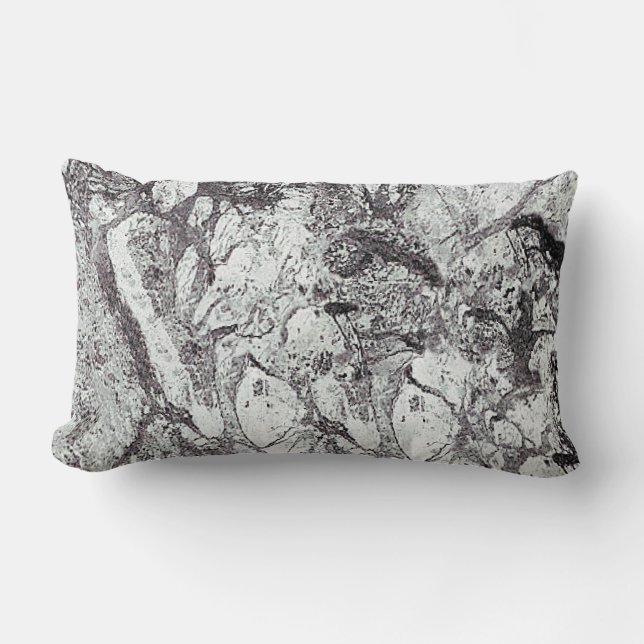 Coussin Rectangle Marbre noir et blanc (Recto)