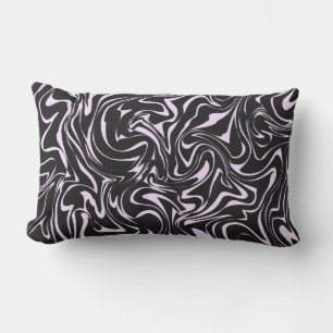 Coussin Rectangle Marbre noir et rose Abstrait Motif Throw Pillo