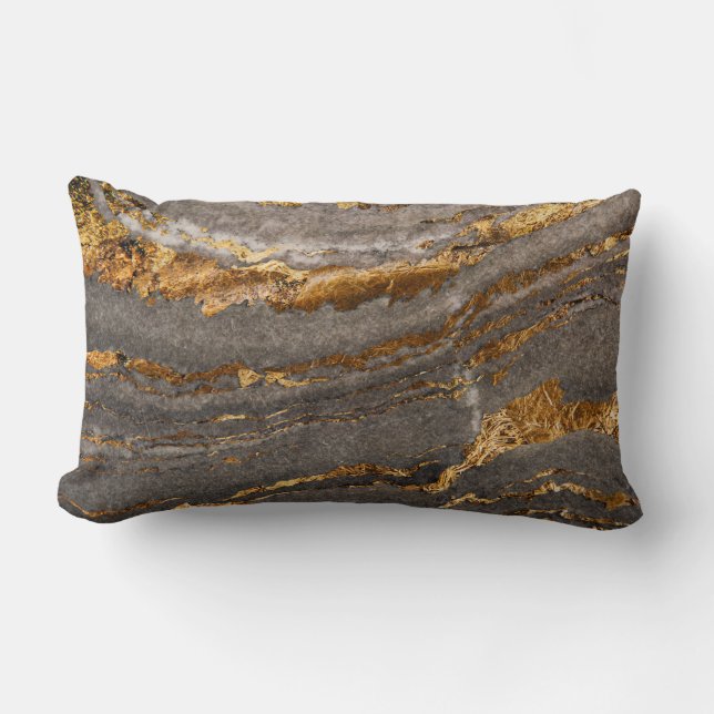 Coussin Rectangle Marbre or Abstrait (Recto)