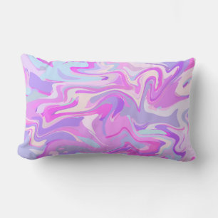 Coussin Rectangle Marbré rose violet Turquoise
