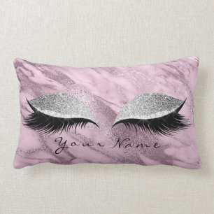 Coussin Rectangle Marbre violet Parties scintillant d'argent yeux ci