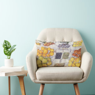 Coussin Rectangle Marché aux Fruits par Gustave Caillebotte, Art Vin