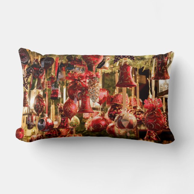 Coussin Rectangle Marché de Noël (Recto)