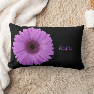Coussin Rectangle Marguerite de Gerbera de lavande