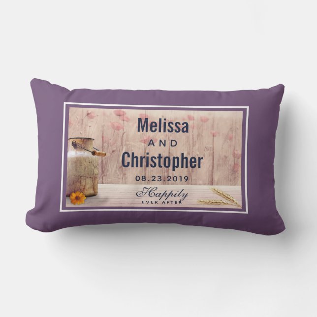 Coussin Rectangle Mariage campagnard de lait rustique (Recto)