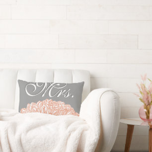 Coussin Rectangle Mariage de corail Dahlia Peach