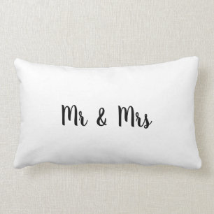 Coussin Rectangle mariage de style de texte simple blanc