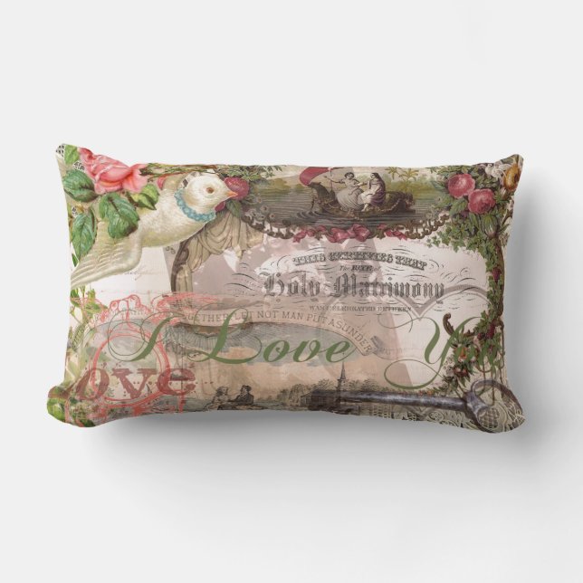 Coussin Rectangle Mariage élégant Antique Mariage Vintage (Recto)