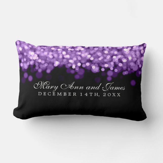 Coussin Rectangle Mariage élégant Favoriser les lumières violettes (Recto)