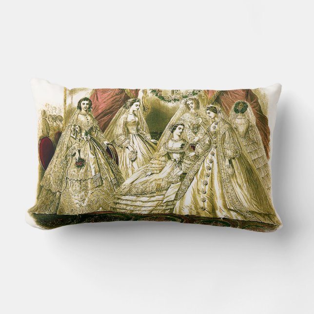 Coussin Rectangle Mariée Antique Mariage Vintage (Recto)