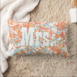 Coussin Rectangle Mariées personnalisées Corail et Aqua Romantic Tre<br><div class="desc">Vous personnalisez Can Change to Monogramme ce Beau Coussin de Corail et d'Aqua Bleu Romantique Arbre ou utiliser comme il est pour la Mariée.</div>