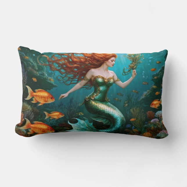 Coussin Rectangle "Marielle" - Belle sirène dansante (Recto)