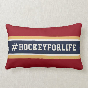 Coussin Rectangle Marine de #hockeyforlife et hockey sur glace