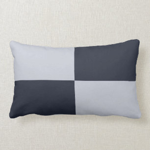 Coussin Rectangle Marine et rectangles gris