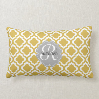 Coussin Rectangle Marocain élégant Quatrefoil d'or personnalisé